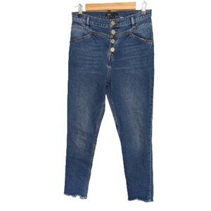 Maje High Waisted Exposed Button Fly Jeans - Size 40 FR / EU
